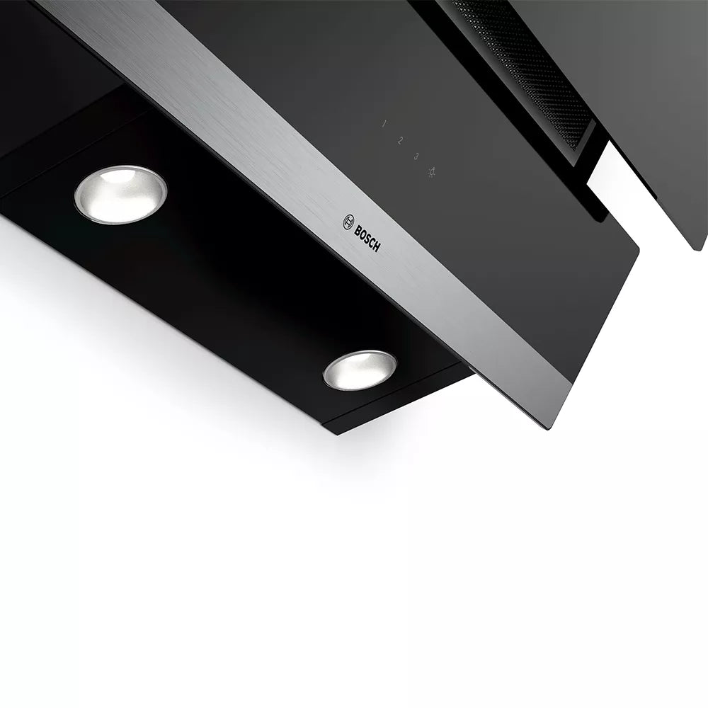 Bosch Series 2 Wall-mounted Extractor Hood 60 cm clear glass black printed - DWK065G60