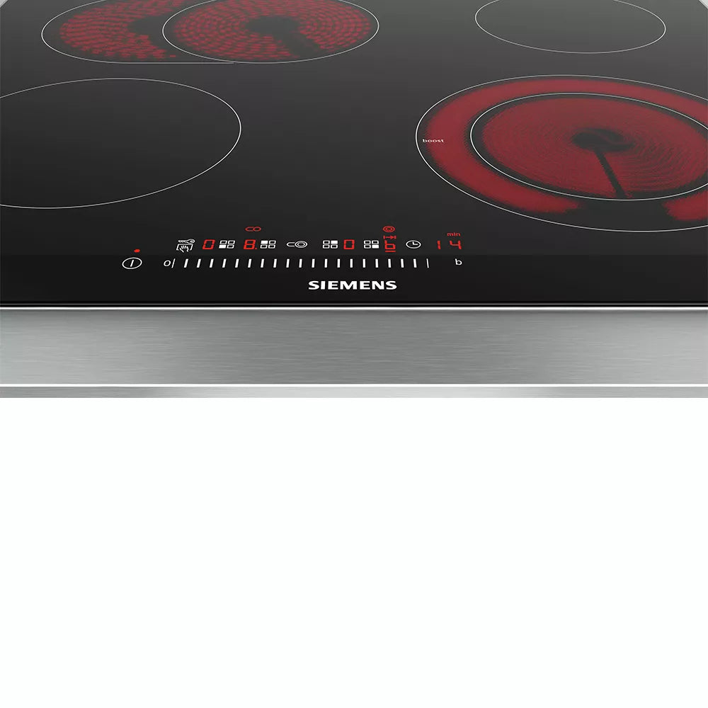 Siemens iQ300 Electric Hob 60 cm Black, surface mount with frame - ET675FNP1E