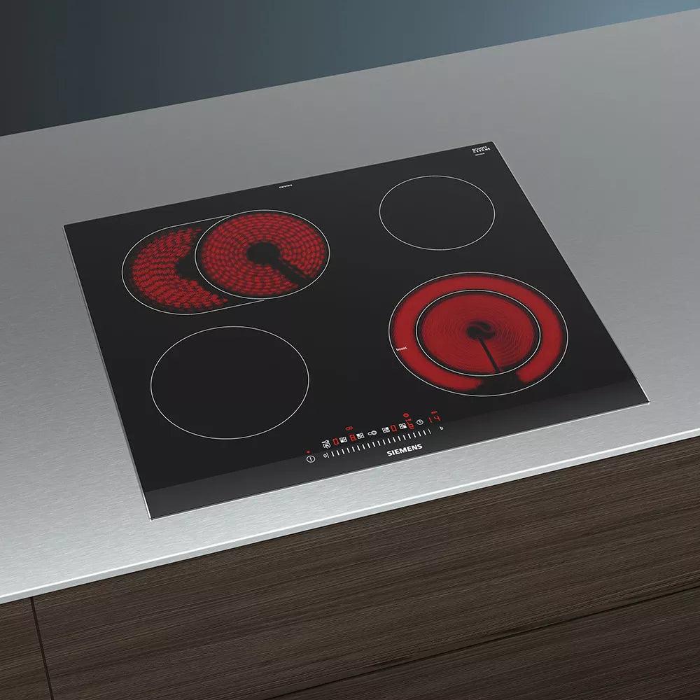 Siemens iQ300 Electric Hob 60 cm Black, surface mount with frame - ET675FNP1E