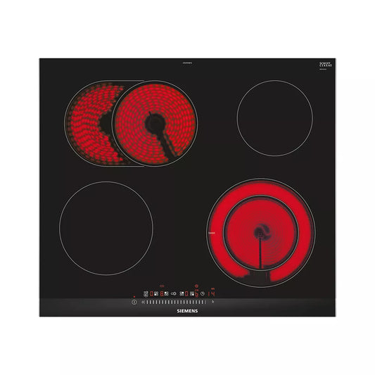 Siemens iQ300 Electric Hob 60 cm Black, surface mount with frame - ET675FNP1E