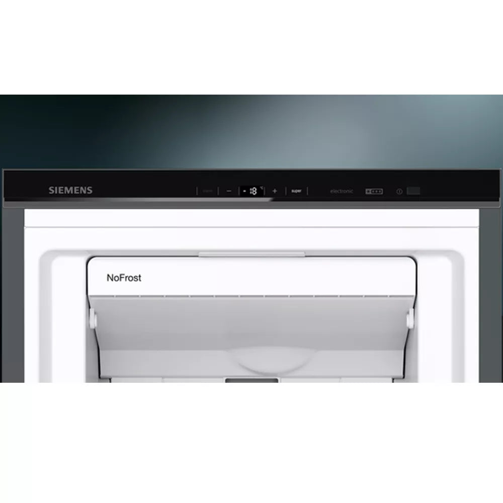 Siemens iQ500 - Black Stainless Steel Single Door Full Freezer 242L- GS36NAXEP