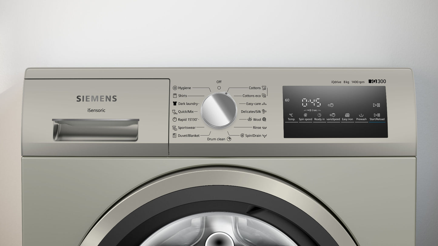 Siemens iQ300 8kg Washing machine – Silver Inox WM14U288ZA