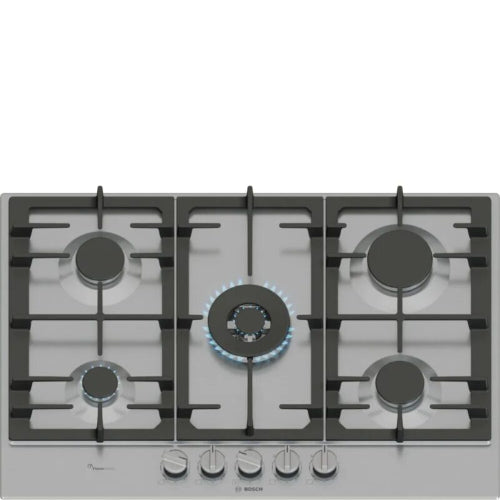 Bosch 75cm Series 6 Gas Hob – Stainless Steel PCQ7A5I90Z