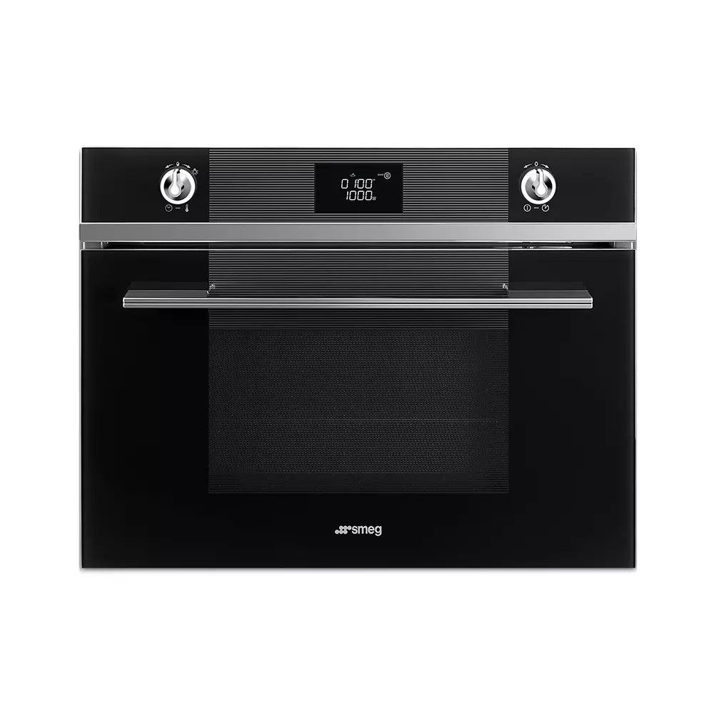 Smeg LINEA COMPACT MICROWAVE OVEN - SF4102MCN (Black glass) 60x45CM