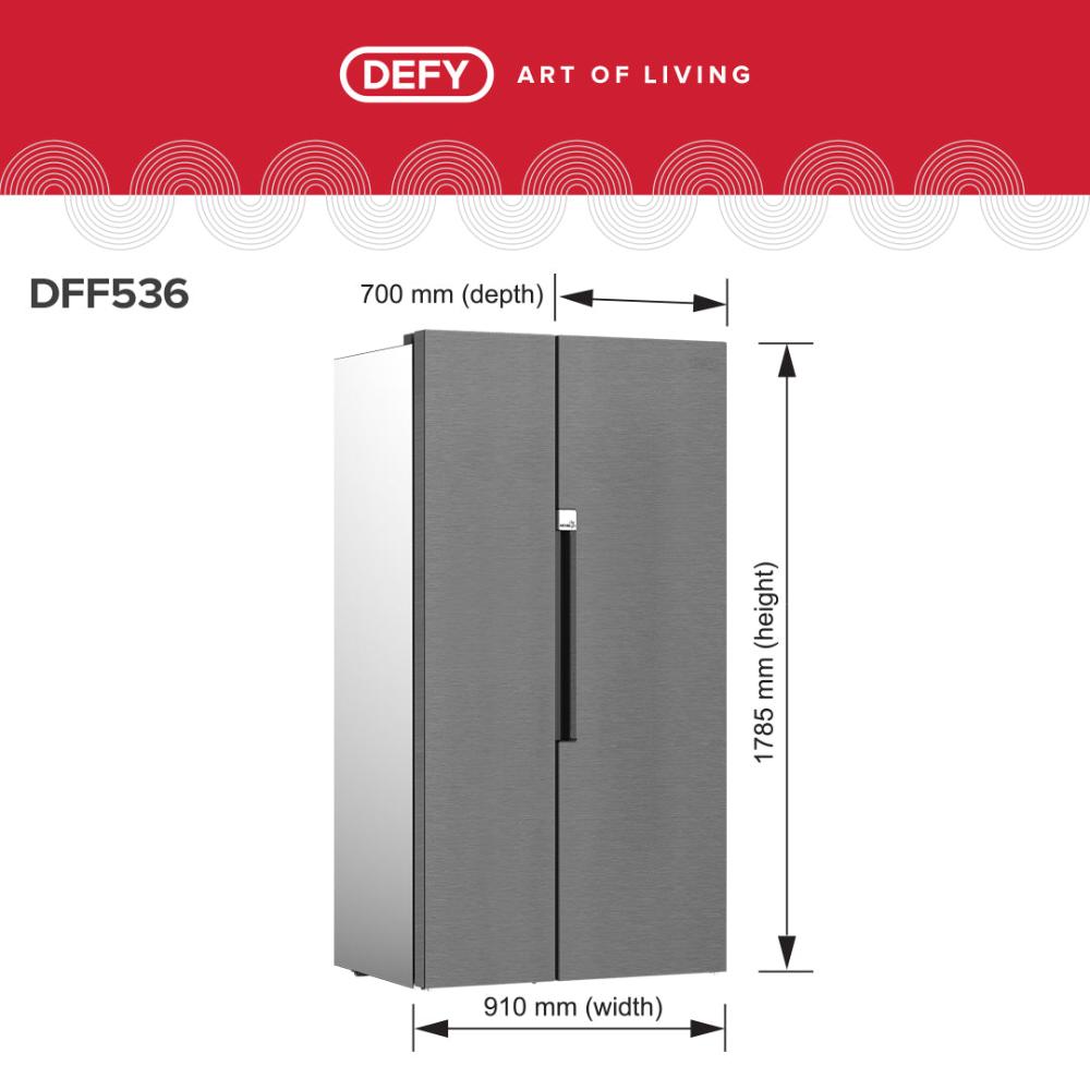 Defy 559lt Naturelight Side by Side Fridge Freezer - DFF536