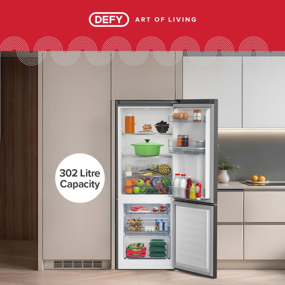 DEFY 302L ECO No Frost Fridge Freezer with Slimline Water Dispenser – DAC639