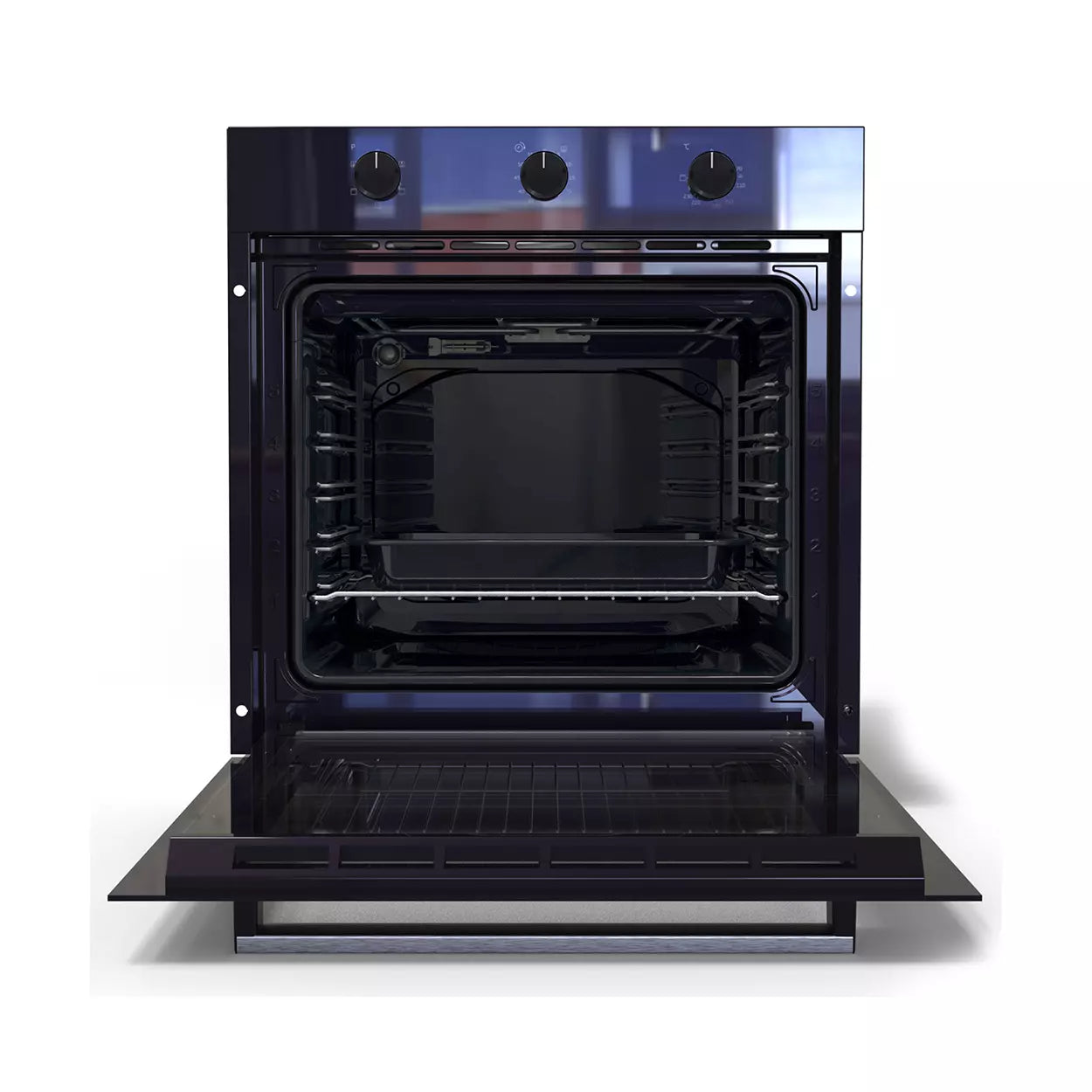 Defy 60cm Slimline Eye-Level Oven - Black Glass - DBO483E