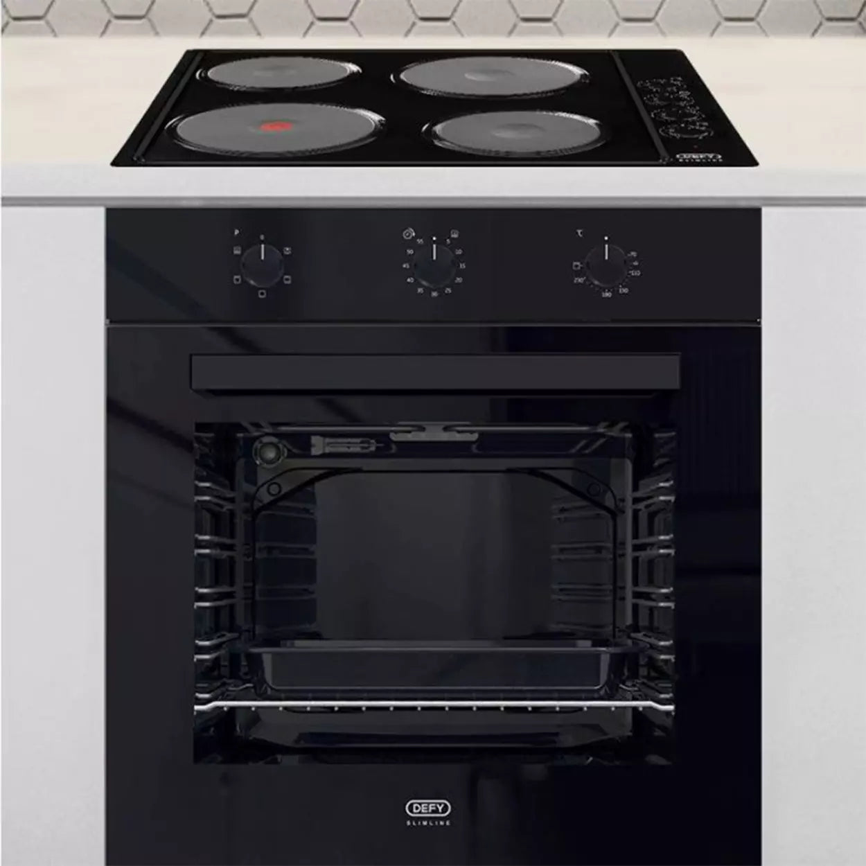 Defy Slimline Eye-Level Oven and Slimline Hob Combo - DCB838E