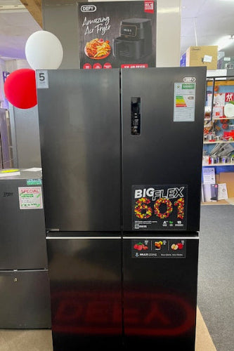 Defy 601 Litre 4-Door Fridge – Dark Inox DFF590 AND FREE AIRFRYER DAF3376DB