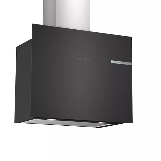 Bosch Series 4 Wall-mounted Extractor Hood 60 cm clear glass black printed - DWF65AJ60T