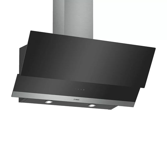 Bosch Series 2 Wall-mounted Extractor Hood 90 cm clear glass black printed - DWK095G60