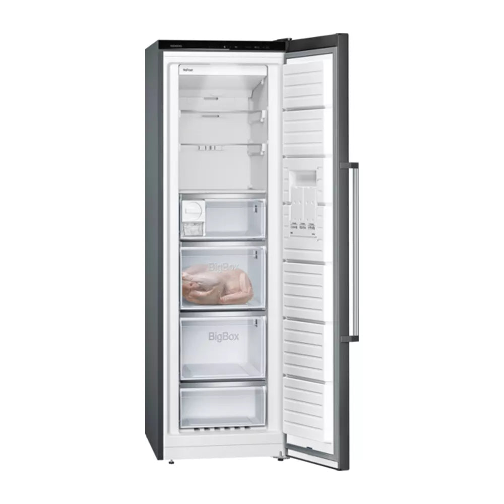 Siemens iQ500 - Black Stainless Steel Single Door Full Freezer 242L- GS36NAXEP
