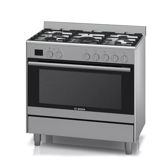 Bosch Series 6 Dual fuel range cooker Stainless steel - HSB737357Z