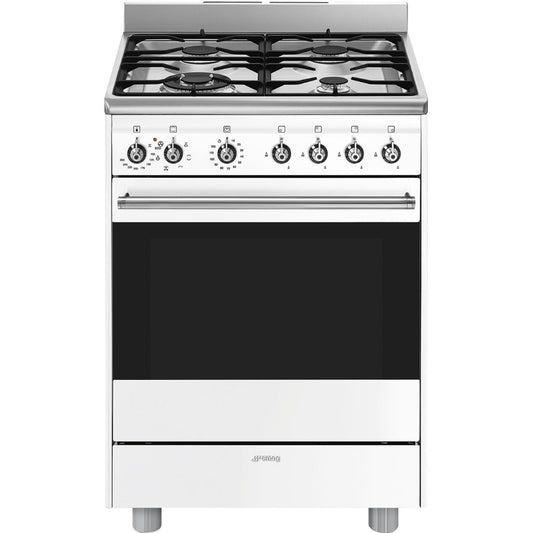 Smeg 60cm Gas / Electric Cooker – Glossy White SSA60MWH2