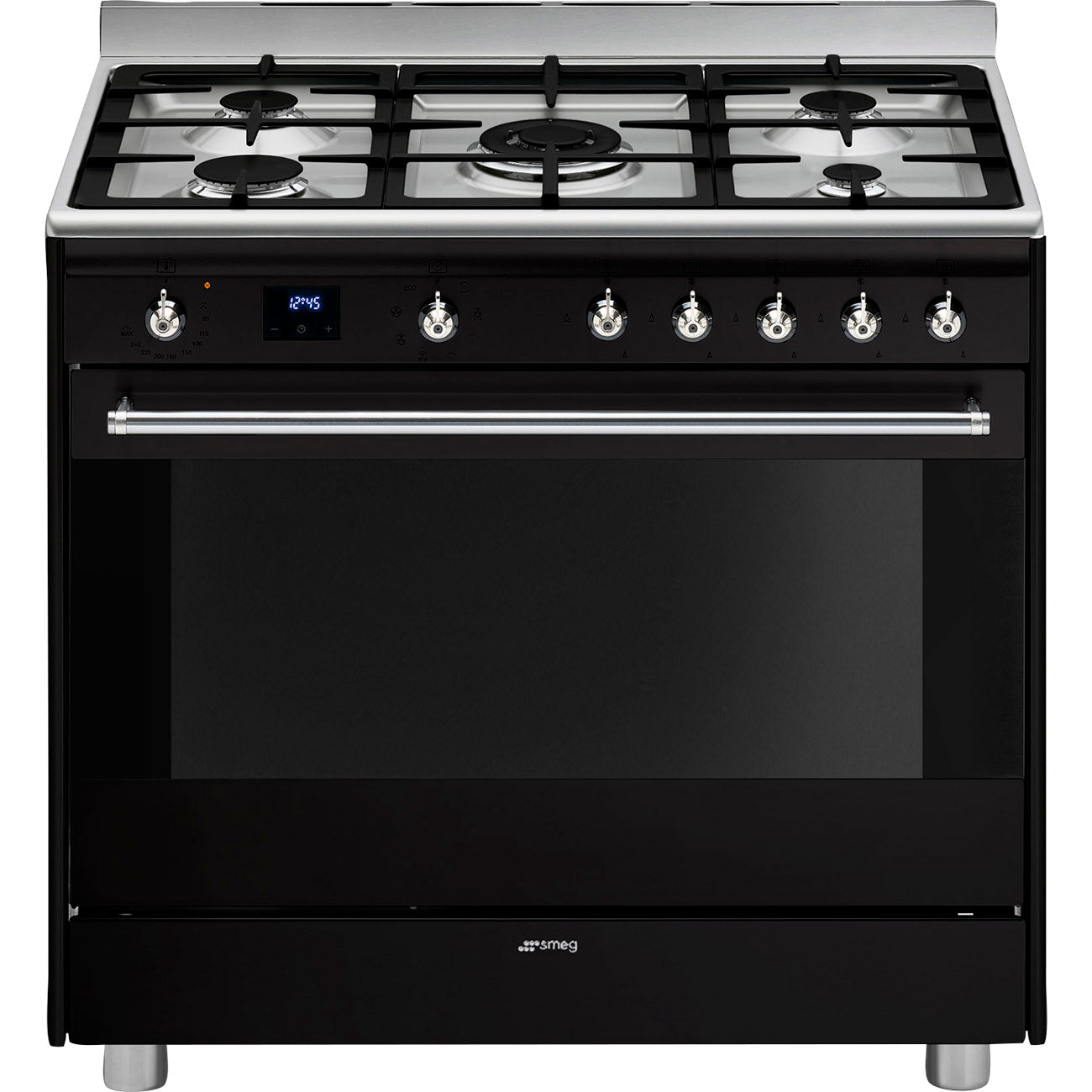 Smeg 90cm Concert Gas / Electric Cooker – Gloss Black SSA91MABL2