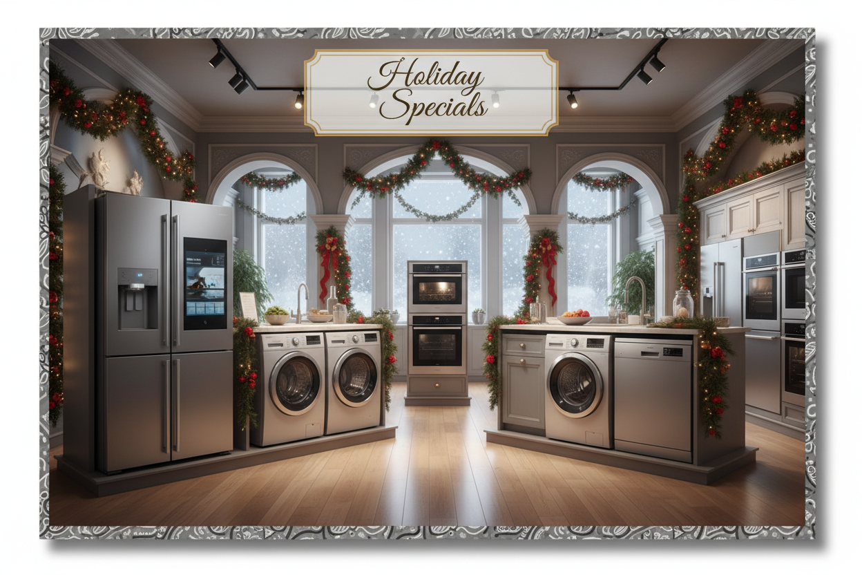 holiday specials with appliance in a show room look, but a bandana size 
