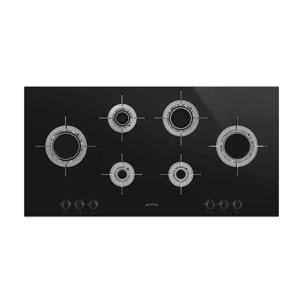 Smeg DOLCE STIL NOVO LAMINAR FLAME GAS HOB - PVL6106CN (Black glass) 100cm