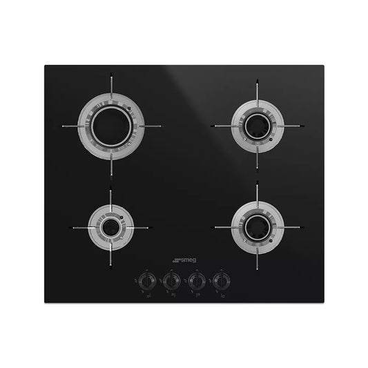 Smeg DOLCE STIL NOVO LAMINAR FLAME GAS HOB - PVL664CN (Black glass) 60cm