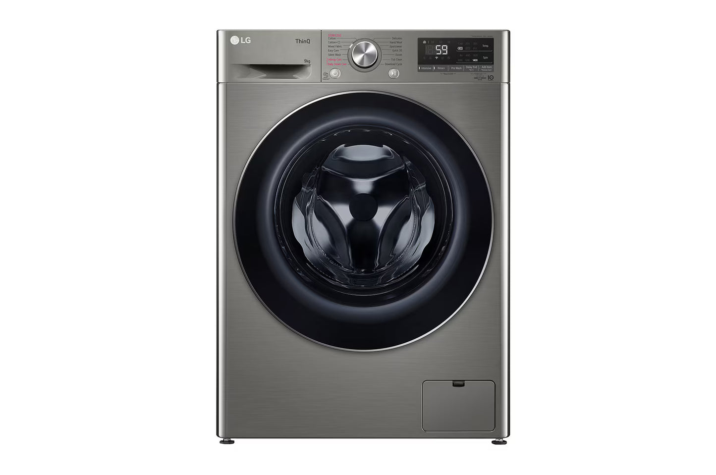 LG 9kg Washing Machine with Steam – Platinum Silver F2V5FYPYP
